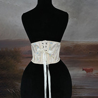 Ceinture Corset Courte Vintage Style Chinoiserie à Broderie Florale pour Robes – Ceinture de Taille Orientale
