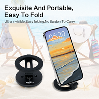 Support de téléphone magnétique en aluminium, support de téléphone pliable double face pour bureau, trépied, voiture, pliable à 360° °   Support de téléphone rotatif