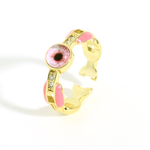 Anillo de Ojo de la Suerte Chapado en Oro con Esmalte Colorido y Cola de Pez, Anillo Ajustable de Estilo Único, Apto para Hombres y Mujeres - Product Image 6