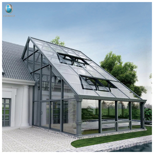 Moderna Terraza Acristalada Prefabricada Independiente con Perfil <span class=keywords><strong>de</strong></span> Aluminio, <span class=keywords><strong>Vidrio</strong></span> Templado Triangular, Puertas Plegables y Correderas, Garantía <span class=keywords><strong>de</strong></span> 5 Años - Product Image 4