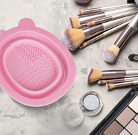 Bol de nettoyage pour pinceaux de maquillage en silicone pliable, écologique, portable, grande capacité, étui à maquillage