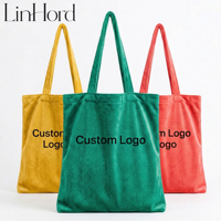 Sac fourre-tout en velours coloré, prêt à expédier, vierge et brodéable, sac à bandoulière polyvalent pour le quotidien, sac à main en flanelle