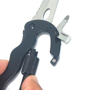Carabiner With Foldable Knife Black Aluminum Alloy Outdoor Multi Tool EDC <b>Hook</b> - Product Image 3