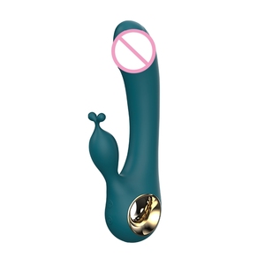 Vibratore Realistico di Alta Qualità a Forma di Bacchetta Magica per Donne, Doppio Motore, Silicone, Stimolatore Punto G, Verde Scuro e Rosa, Multifrequenza - Product Image 6