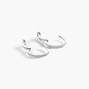 Modern 925 Sterling <b>Silver</b> Gold Plated Moissanite Hoop <b>Earrings</b> Brilliant Premium Luxury Fine Jewelry Stylish Daily Wear Women - Product Image 5