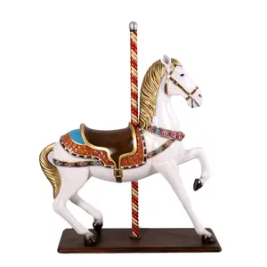 Custom fiberglass animal statue life size merry go round carousel horse for spring decoration
