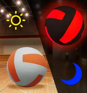 Leuchten Sie Gummi Custom ized Logo Beach Volleyball Ball Volleyball Ball Led Glow in Dark Volleyball spielen Natur kautschuk