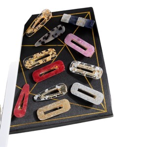 Fermagli per Capelli in Acetato Stile Europeo-Americano per Feste, Clip Laterali <span class=keywords><strong>2026</strong></span>, Effetto Ambra, Foglio Acrilico, Mollette Colorate - Product Image 5