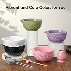 Juego de Té Matcha de Cerámica de Estilo Japonés de 7 Piezas de Alta Calidad, Tazón Tradicional Grabado, Cepillo para Té, Batidor de Polipropileno para Café y Té - Product Image 5