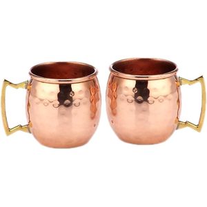 PARIJAT Handicraft 100% Solid <b>Copper</b> Hammered Moscow Mule Mug Set 4 Authentic 2-Oz Shot Glasses Authentic Ceramic <b>Cups</b> - Product Image 2