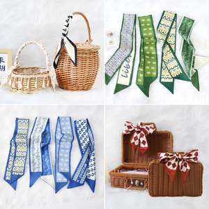 ผ้าพันคอไหมโพลีเอสเตอร์สีสดใสสไตล์เกาหลี ขนาด 6x88 ซม. สำหรับผู้หญิง ใช้เป็นที่คาดผม หรือหุ้มหูหิ้วกระเป๋า รุ่น YKH0099 ขายส่ง - Product Image 4