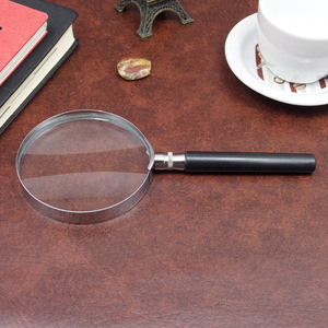 Handheld Magnifying Glass 100Mm 5X Glass Lens Metal <b>Frame</b> For Reading Inspection - Product Image 3