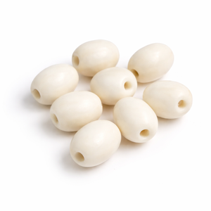 Cuentas de Hueso Natural Blanco Talladas a Mano en Forma Redonda con Orificios Perforados para la Fabricación de Joyas y Proyectos de Manualidades - Product Image 1