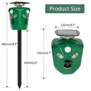 Répulsif pour chats à 360 degrés, dispositif de répulsion des cerfs en extérieur, détecteur de mouvement, dissuasion des animaux, cerfs, écureuils, lapins, chiens, castors - Product Image 2
