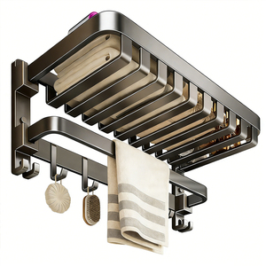 <span class=keywords><strong>Toallero</strong></span> de Baño <span class=keywords><strong>Sin</strong></span> <span class=keywords><strong>Taladro</strong></span>, Soporte Combinado para Toallas, Estante Organizador de Baño Montado en Pared para Almacenamiento en <span class=keywords><strong>Ducha</strong></span> - Product Image 5
