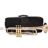 Beginner-Friendly Professional Three-Note BB Trumpet with Brass Construction in B-flat Major