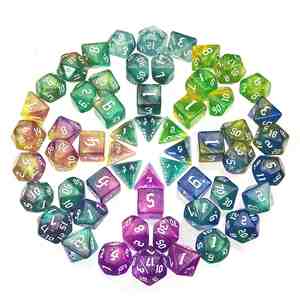 Juego de Dados Poliédricos Iridiscentes con Gradiente para Juegos de Rol de Mesa, Venta al Por Mayor - Product Image 1