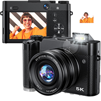 Appareil photo numérique avec capteur CMOS 64MP et zoom optique 6X, avec WiFi et sortie vidéo 5K pour YouTube et photographie/vidéographie