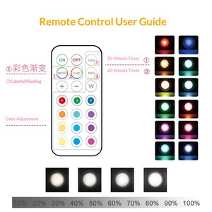 Veilleuse LED RGB à infrarouge 13 couleurs, télécommandée, alimentée par piles, en PC, avec fonctions <span class=keywords><strong>de</strong></span> gradation et <span class=keywords><strong>de</strong></span> tapotement, design moderne pour usage domestique - Product Image 4