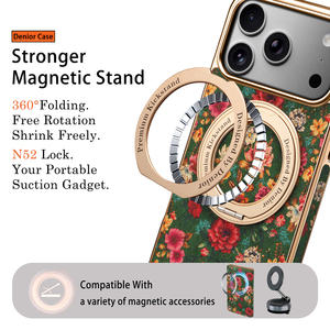 Coque de téléphone Denior Premium à motif papillon pour iPhone avec panneau arrière en liège, support anneau et pare-chocs électroplaqué - Product Image 3
