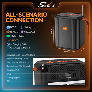SING-E ngoài trời đa chức năng xách tay năng lượng mặt trời-powered BT loa với một built-in điện thoại đứng và tính năng sạc - Product Image 2