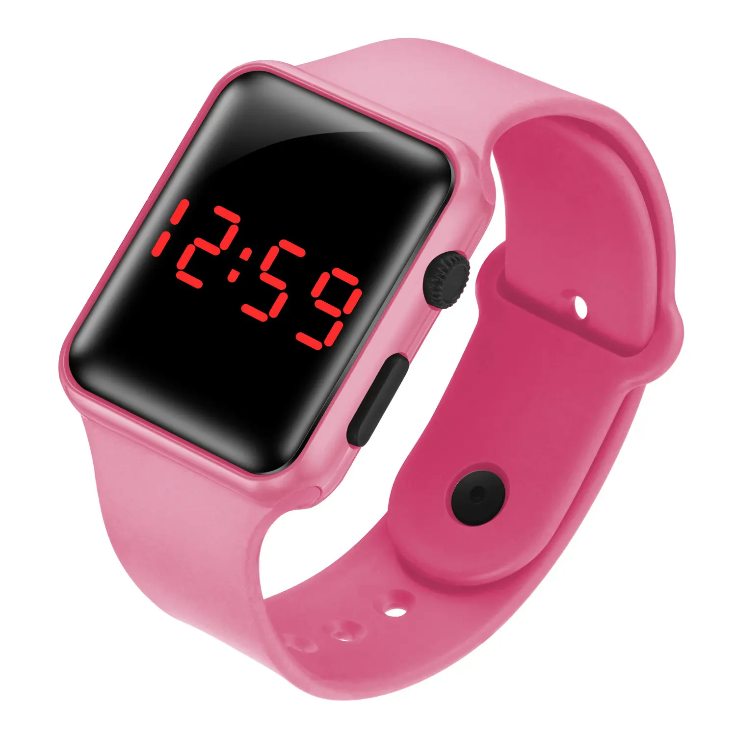Hot Selling Beliebte Günstige Geschenk Mädchen Armband Uhren Sport Design Pink Square Silikon LED Display Uhren Saat