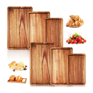 Tablas de Quesos para Bar en Casa, 3 Tamaños, Rectangulares, de Madera de Acacia, Platos para Servir Comida en Bodas - Product Image 1