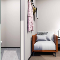 Module de vie modulaire de luxe en bois grainé, bureau mobile préfabriqué entièrement meublé pour location Airbnb haut de gamme