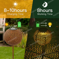 Lampes de jardin en métal à LED Lampe solaire d'extérieur avec brochette de sol Couleur avec lampe à effet de lumière sur piquet Création