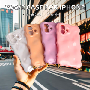 3D xoăn hình dạng sóng TPU điện thoại di động Trường hợp đối với iPhone 15 Pro Max chống sốc kẹo sóng màu điện thoại trường hợp bán buôn - Product Image 5