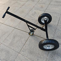 Chariot de remorque avec boule d'attelage de 1-7/8 pouces et pneus pneumatiques de 1/2 pouce, en acier noir thermolaqué