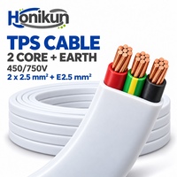 Câble plat TPS certifié SAA, double et terre, 2C+E 2,5 mm² 450/750V, cuivre PVC AS/NZS 5000.2