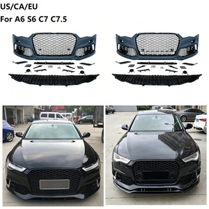 Kit di Conversione Paraurti Anteriore Stile <span class=keywords><strong>RS6</strong></span> con Griglia a Rete Nera Lucida per <span class=keywords><strong>Audi</strong></span> A6 S6 C7 C7.5 2011-2018 - Product Image 1