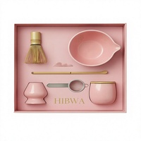 Ensemble cadeau fouet à matcha classique en bambou personnalisé Geling Factory, bols en céramique de haute qualité écologiques, tamis, vente en gros Chine