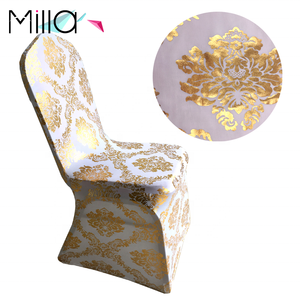 Promozionale Damasco Stampaggio Metallic Gold Argento Copertura Della Sedia Dello Spandex per la Cerimonia Nuziale Del Partito Di Natale - Product Image 2