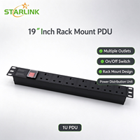 Unité de distribution d'alimentation (PDU) Starlink 19'' standard britannique 7 voies avec contrôle par interrupteur