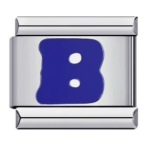 Abalorio de Acero Inoxidable con Letra A Azul para Hacer Pulseras DIY, Forma Rectangular, Accesorios de Joyería - Product Image 2