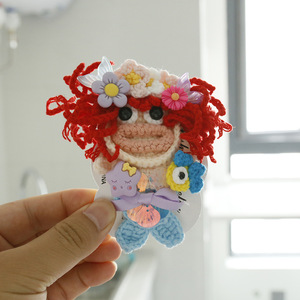 Fermagli per capelli da ragazza in lana pesante intrecciati a mano, raffinati copricapi in lana lavorati all'uncinetto, graziosi e originali fermagli a bavaglino grandi. - Product Image 2
