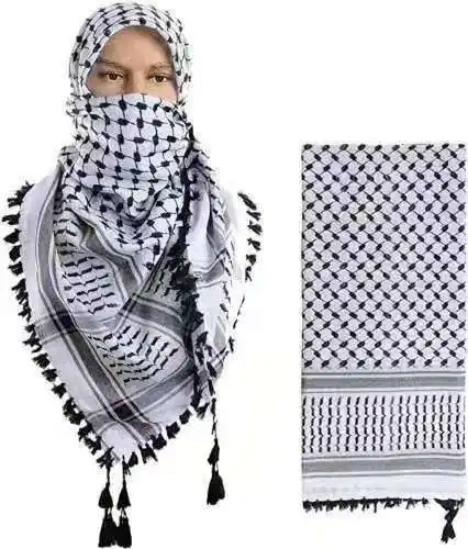 Özel orta doğu müslüman suudi arabistan çöl Wrap atkılar ve şal toptan moda Unisex rüzgar geçirmez filistin başörtüsü eşarp