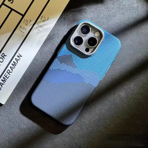 Para IPhone16PROMAX Funda para teléfono móvil <span class=keywords><strong>Fibra</strong></span> de carbono texturizada magnética luminosa para iPhone 16 Funda protectora - Product Image 4