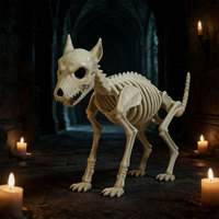 Squelette en plastique De Long Halloween, imitation squelette animal, loups à deux ou trois têtes, cadeaux fantaisie pour adultes, idéal pour les fêtes