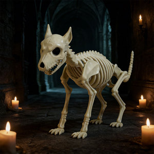 Scheletro di lupo imitazione animale per Halloween, lupo a due teste, lupo a tre teste, regali originali, bomboniere per feste - Product Image 2