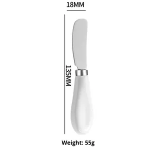 Coltello da burro in acciaio inossidabile 430 manico in ceramica spargitore di marmellata di formaggio cremoso coltello da formaggio in metallo per uso domestico prodotto - Product Image 3