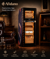 Humidor à cigares électrique de luxe grande capacité avec éclairage LED, refroidissement par compresseur, étagères en aluminium, professionnel pour la maison