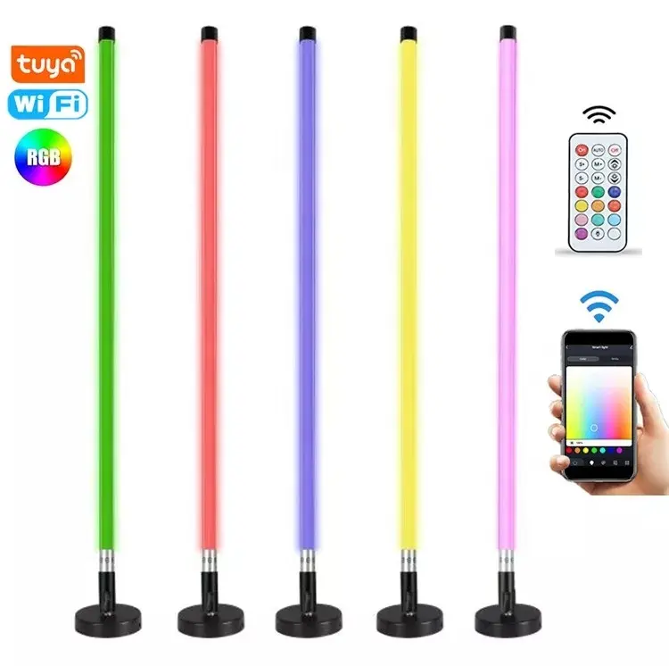 TL-120 Smart Wifi Tuya App Controlled Portable rechargeable T8 led tube party live video rgb tube light