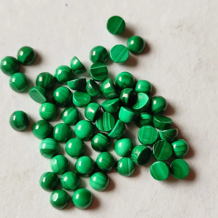 Wholesale Natural Malachite Round Beads Semi Finished Diy Ring Round Malachite Ring Face For Necklace Jewelry Accessories Inlay