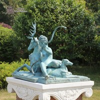Statue de Diane Armente en bronze grandeur nature TREVI, sculpture de la déesse grecque de la chasse en métal pour la décoration de jardin