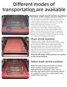 Quartz Lamp Semi-Automatic Heat <b>Shrink</b> Packaging Machine for <b>Plastic</b> PP/PE Film Heat <b>Shrink</b> Tunnel Wrapping Machine - Product Image 3