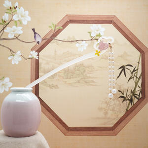 Horquilla de Pelo de Conejo <span class=keywords><strong>Rosa</strong></span> de Alta Calidad con Borla, Estilo Antiguo, Accesorio para el Cabello para <span class=keywords><strong>Mujer</strong></span> - Product Image 6