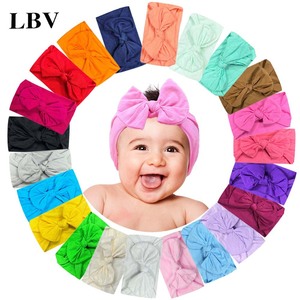 FanYue-Diadema <span class=keywords><strong>de</strong></span> lazo <span class=keywords><strong>de</strong></span> nailon para bebé, elástico turbante suave para niños, diademas para bebé, 2022 - Product Image 2
